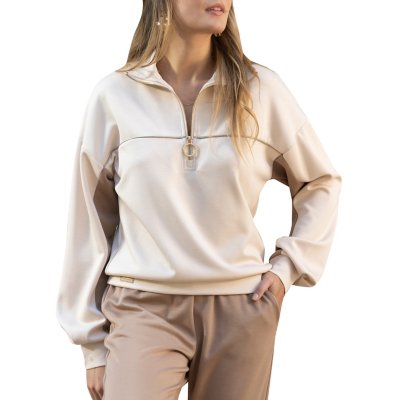 Sweatshirt zippé femme Billy Crème Multicolore UN90712 HAPPY&SO