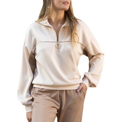 Sweatshirt zippé femme Billy Crème Multicolore UN90712 HAPPY&SO