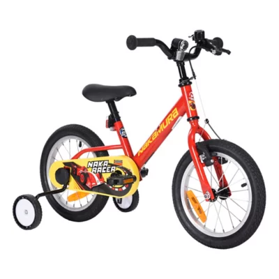 Vélo Enfant 14 Pouces Avec Roues Stabilisatrices – Rouge/Noir – Dès 3 Ans (100-115 Cm) – Stable Et Confortable