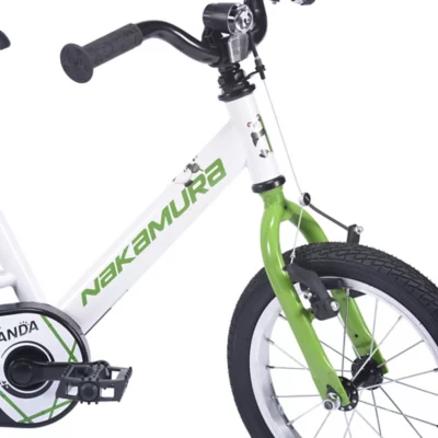 Vélo Enfant 14 Pouces – à Partir De 3 Ans, Roues Stabilisatrices, Siège Réglable 43-49 Cm, Guidon 66-73 Cm, Blanc, Poids 8,55 Kg