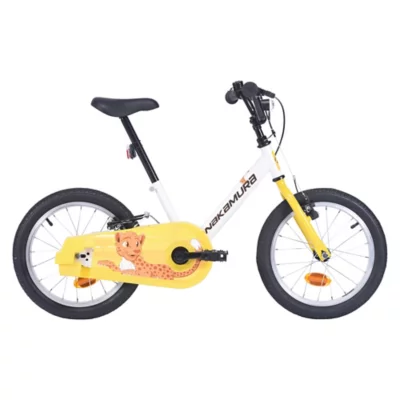 Vélo Enfant 16 Pouces 5-8 Ans Avec Stabilisateurs - Jaune, Garçons Et Filles